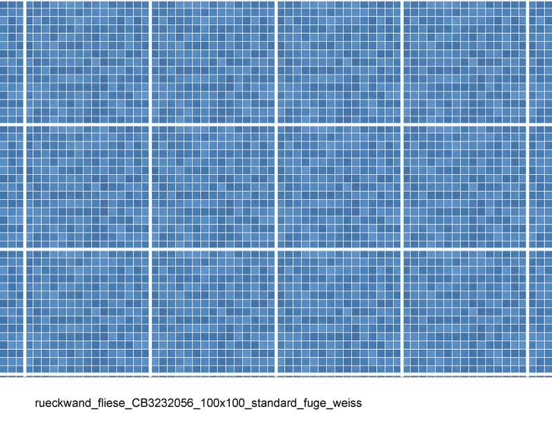 Blaue Mosaikfliesen 100x100 mm mit weißer Fuge - Ideal für Badezimmer & Küchen Blau gemusterte Mosaikfliesen, 100x100 mm, mit standardweißer Fuge, geeignet für Wände