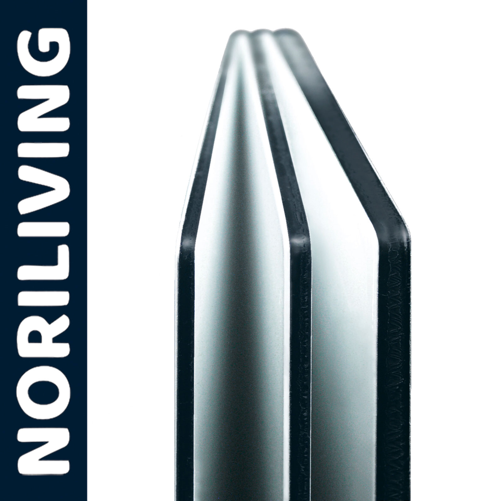 Hochwertige Aluminium-Verbundplatte von NORILIVING Nahaufnahme einer robusten Aluminium-Verbundplatte von NORILIVING mit dreischichtiger Struktur