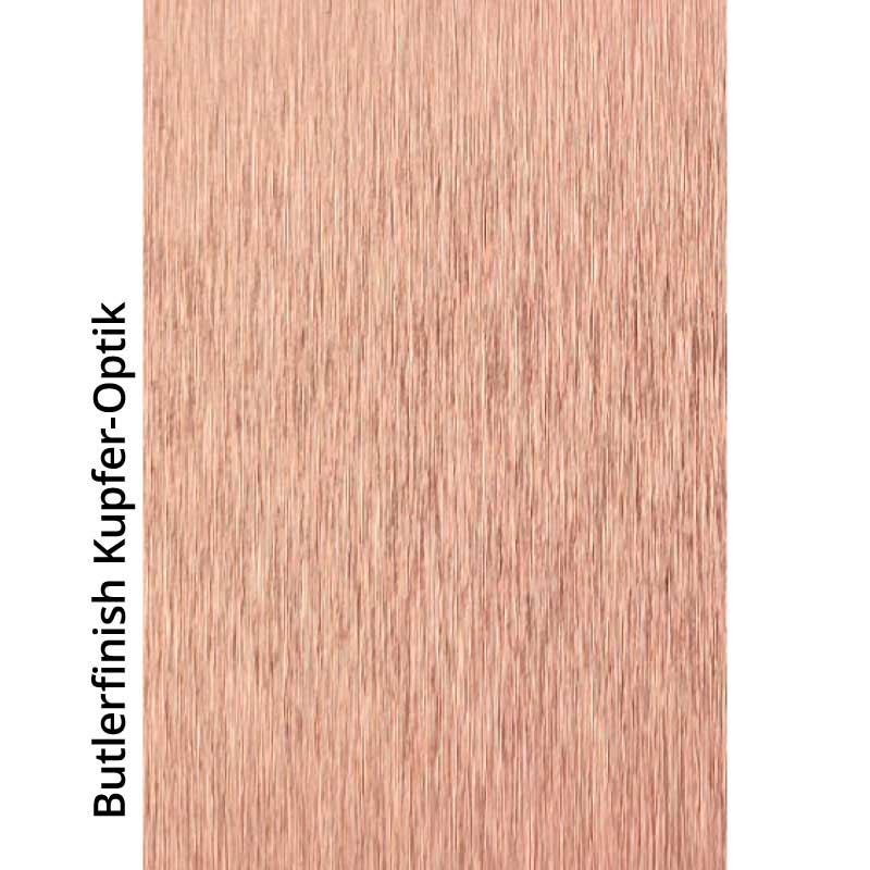 Verkleidung in Butlerfinish Kupfer-Optik für ein elegantes Design Strukturierte Oberfläche in Butlerfinish Kupfer-Optik für dekorative Verkleidungen